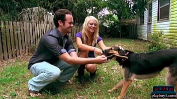 play She catches him masturbating and she gives him pussy xxx with dogs